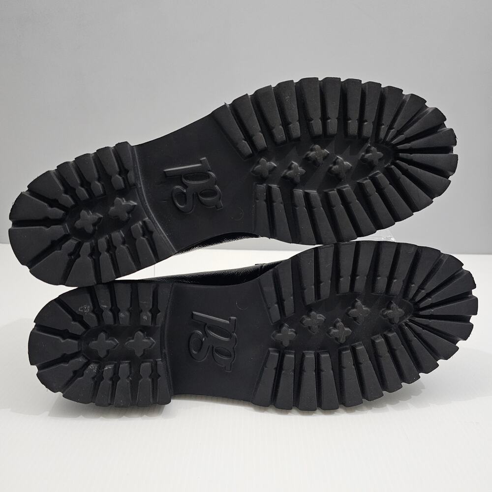 Paul Green Black Leather and Suede Lug Sole Loafers - Picture 11 of 13